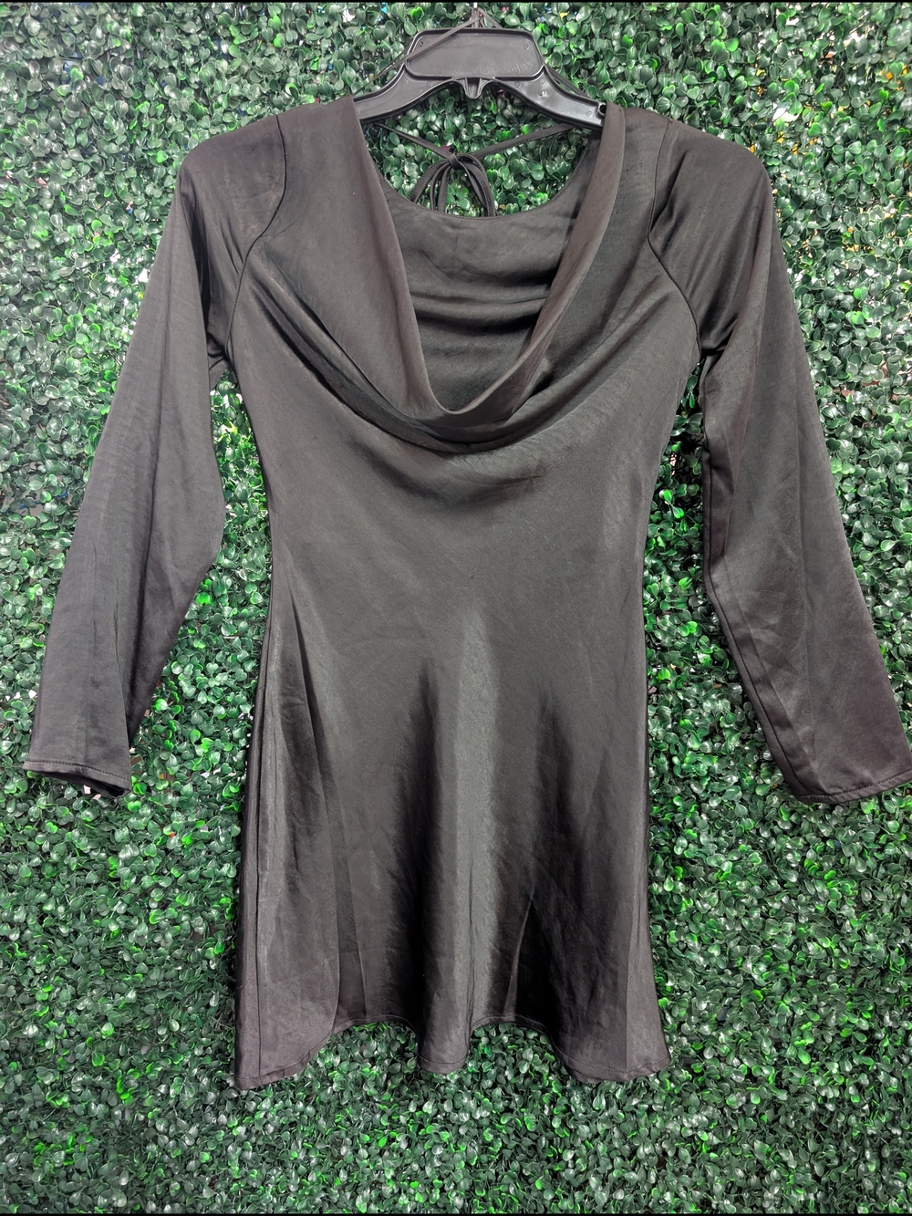 Lush Black Draped Cowl Neck Tunic